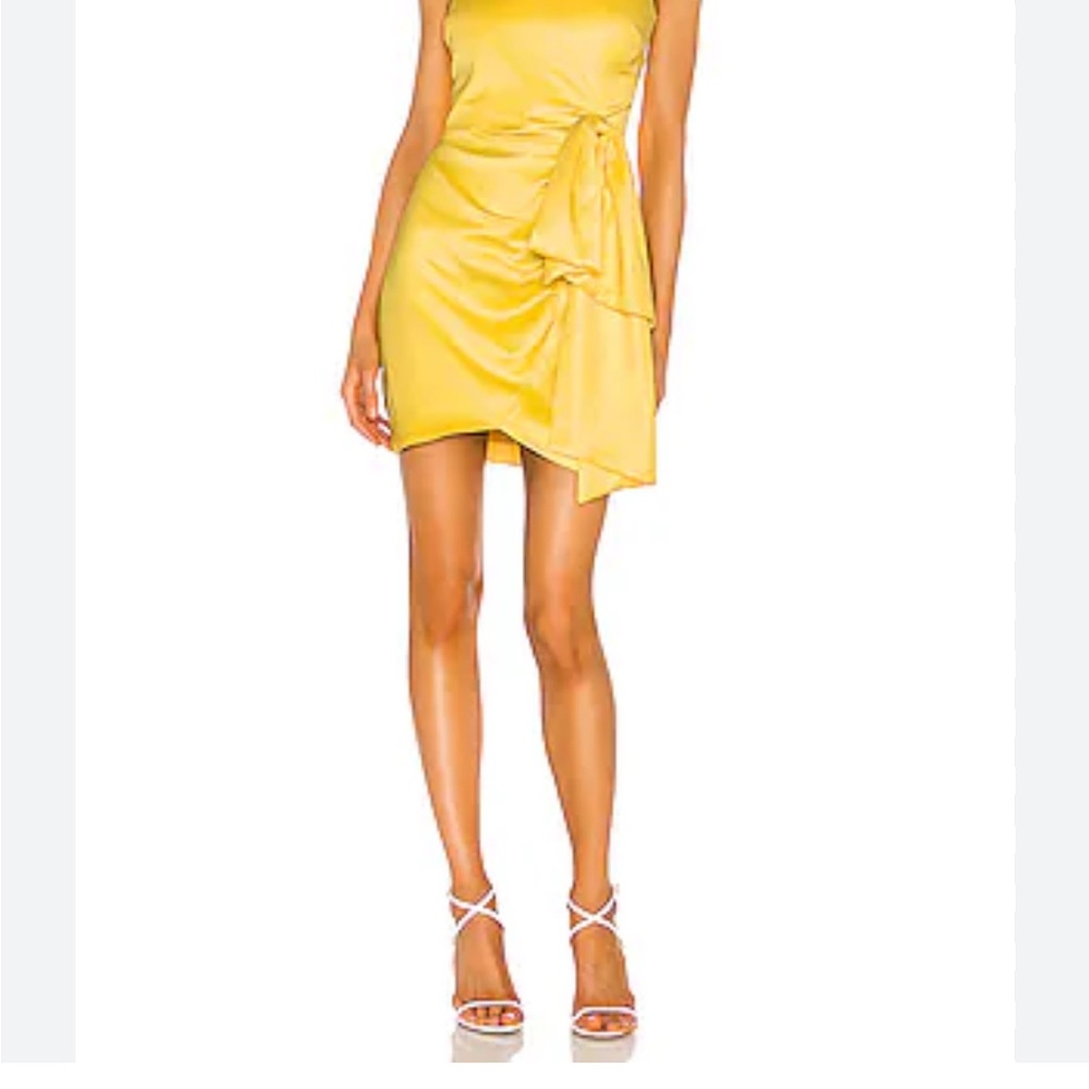 Elegant Yellow Satin Dress